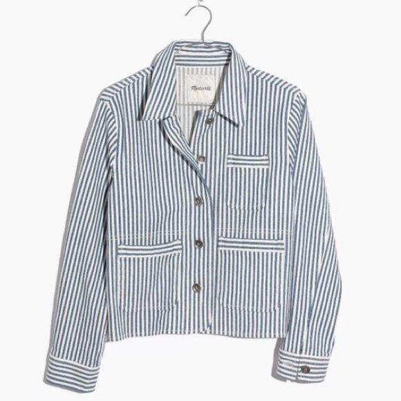 Madewell Jackets & Blazers - Madewell Shrunken Workwear Jacket in Poppy Stripe